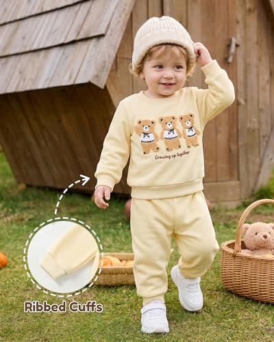 Image of NZRVAWS Toddler Baby Boy Clothes Infant Fall Winter Outfit Long Sleeve Pant Top Set 2Pcs Sweatshirt 0 Month-3 Years