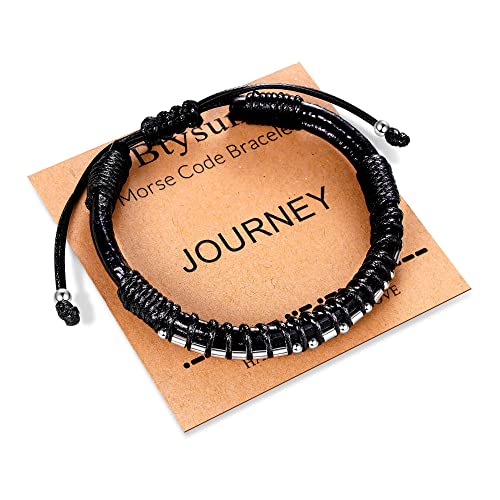 Inspirational Gifts for Men Morse Code Bracelets Mens Bracelets Graduation Gifts for Him Fathers Day Adjustable Leather Bracelet Motivational Birthday Annivesary Jewelry Stocking Stuffers for Men