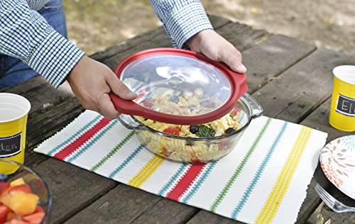 Anchor Hocking Truefit Bakeware Glass Casserole Dish With Cover And Storage Lid, Cherry, 3-Piece Set #TOP4