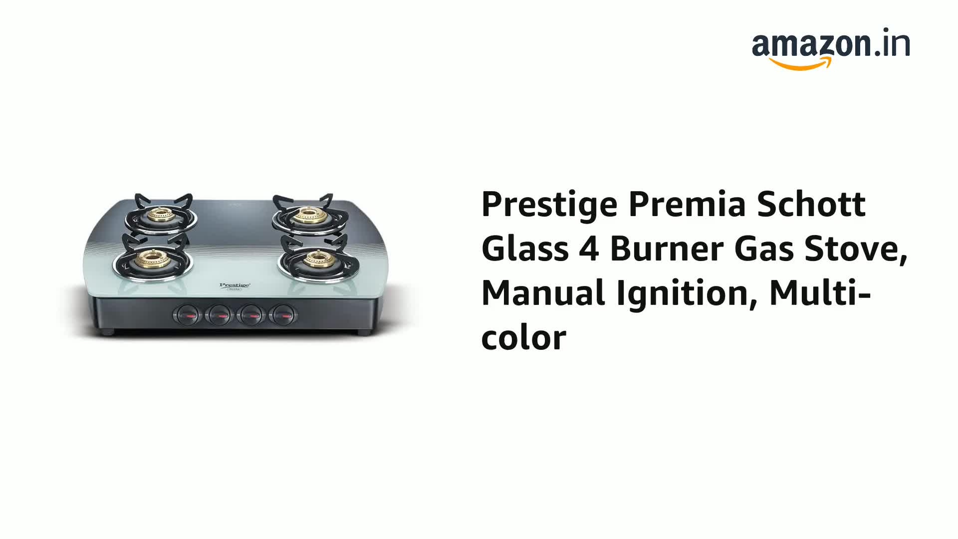 prestige premia schott glass 4 burner gas stove