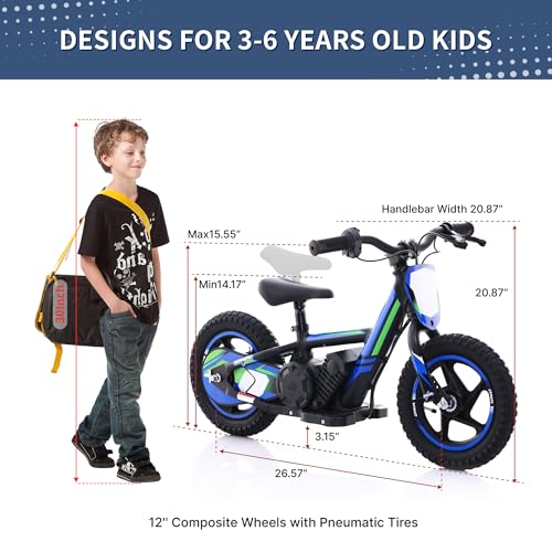 Tuiboka DNA 12 Lightweight Electric Dirt Bike For Kids,170W Racing Grade Electric Motorcycle For Ages 3-6 thumb #5