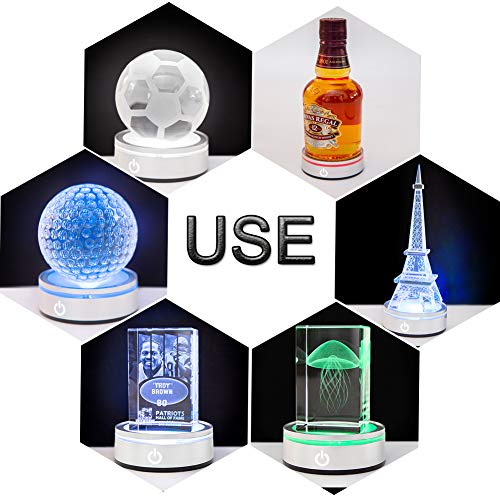 image for IFOLAINA LED Light Base Lighted Display Stand for Crystal Ball Glass A