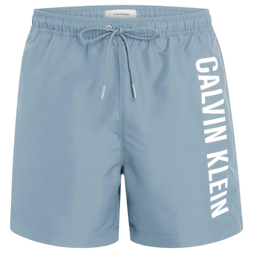 Calvin Klein Men’s Medium Drawstring Swim Shorts, Blue (Skim Blue), XL