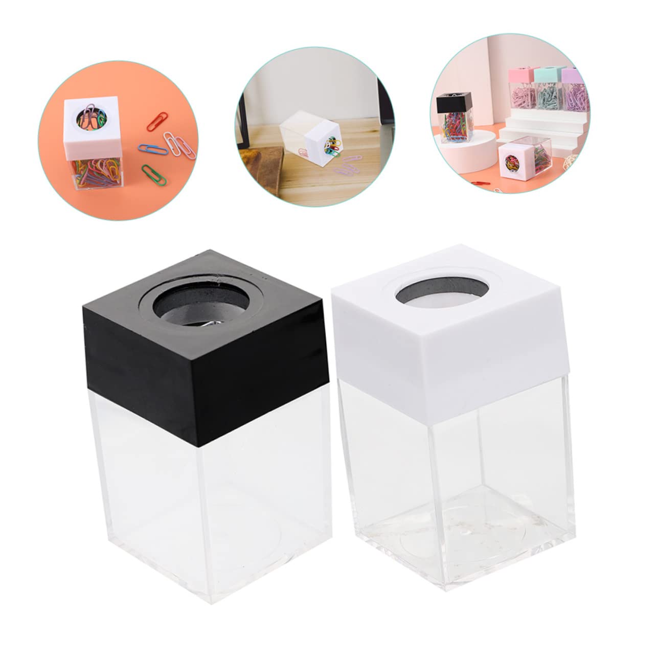 Lurrose 5 Set Di Fermagli Per Carta Portaoggetti Quadrato Per Ufficio 2 Pezzi * 5