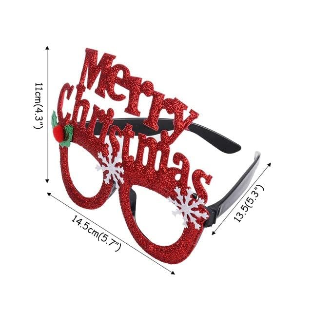 Image of PoPo Toys Merry Christmas Glasses Photo Booth Props, Fun Party Accessories for Adults, Colorful Christmas Party Decorations, Holiday Celebration Eyewear