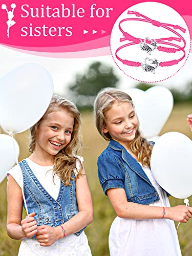 image for Rtteri Bracelet - 20 Pcs Cheerleader Gifts, Pink Cheer Adjustable Char