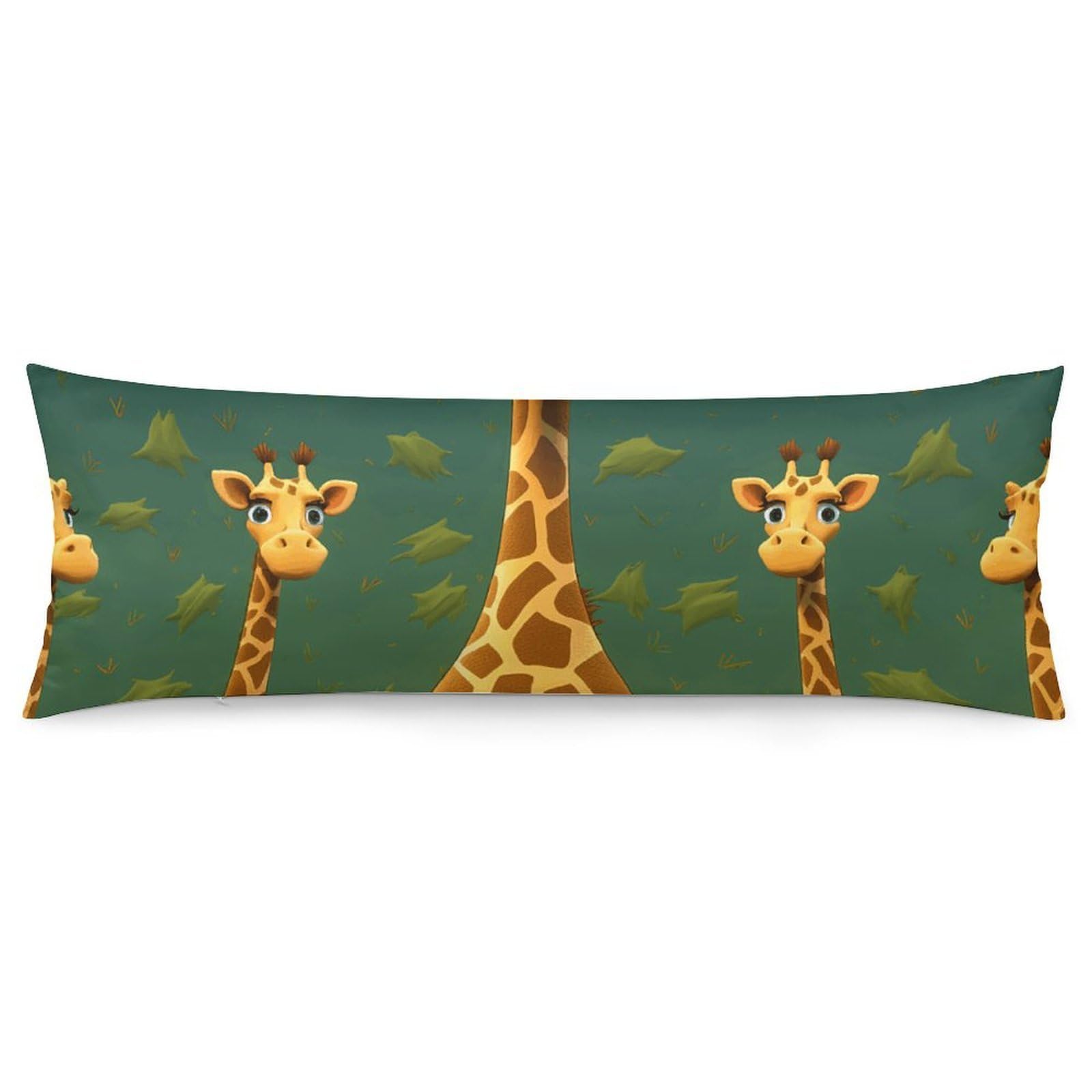 2 Pack Pillow Cases for Hair and Skin, Soft Breathable Pillow Case Covers with Hidden Zipper, Cartoon Giraffe Pillowcase 20"x54" Pillow Covers for Sleeping Gift