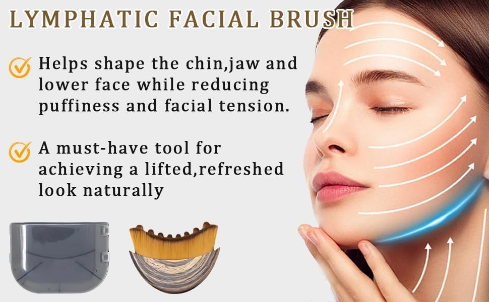 New Lymphatic Contour Face Brush, Lymphatic Drainage Massager for Face,Ergonomically Designed to Fit The Skin Precisely and Relieve Fatigue(2PCS) - Image 3