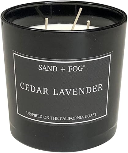 Miniatura 2 de Sand + Fog Velas perfumadas, lavanda de cedro, aromas y tamaños adicionales, 3 mechas, 100% algodón, sin plomo, velas de lujo para ambientar el
