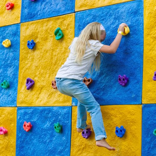 Foto von ALPIDEX 15 Klettergriffe | Klettersteine | Je 5 Griffe Größen L, M, S | Verschiedene Formen Größen | Ideales Starterset | Klettergriffset, Farbe:bunt