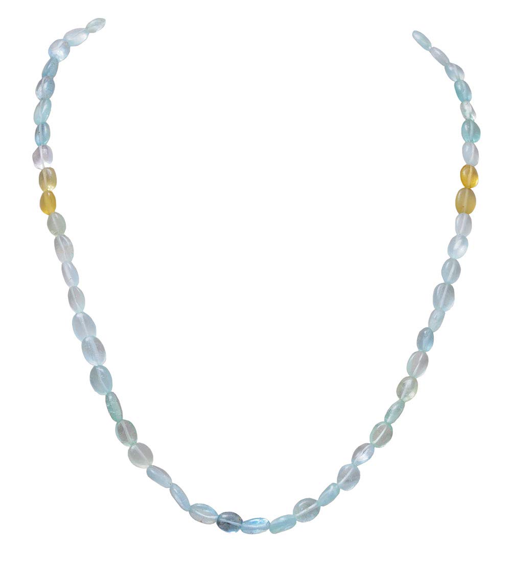 Aquamarine Gemstone Oval Shaped Bead Strand-image-10