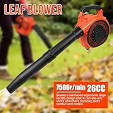 26cc Petrol Leaf Blower, 2-Stroke Handheld & Adjustable Shoulder-Strap Design with 2 Extension Tubes, High Power for Clearing Heavy Leaves, Garden Debris, Dust Snow - Orange - Image 3