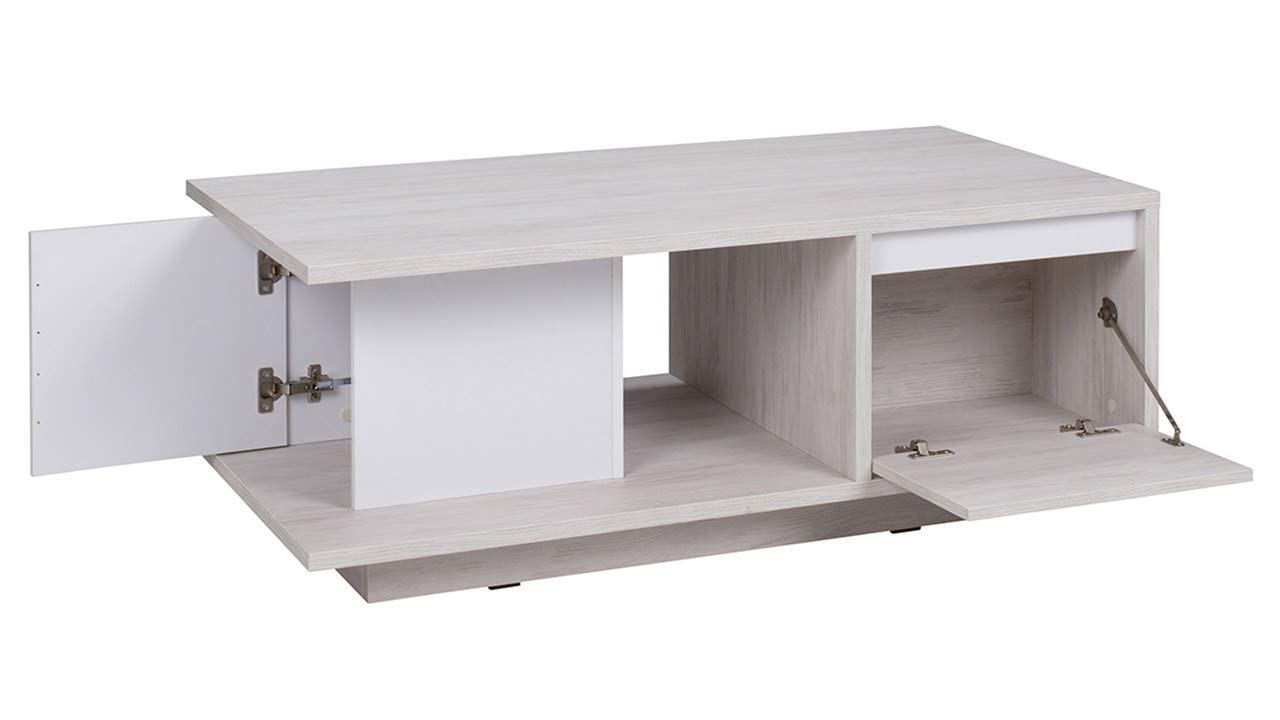 Wohnzimmer-Set Reton II - Kommode, Vitrine, TV-Lowboard & Wandregal | Monastery Eiche/Schwarz