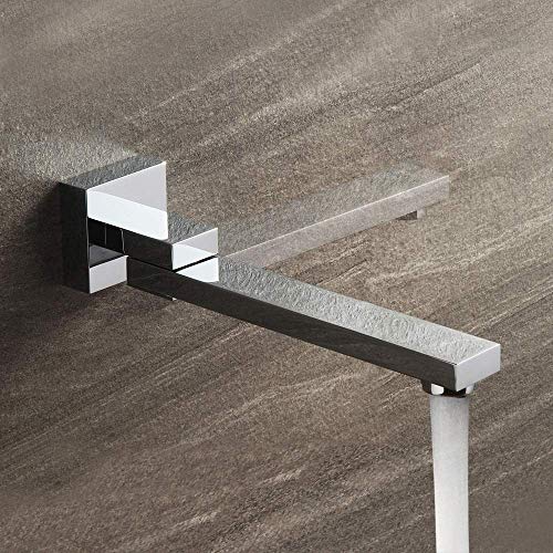 Grifo giratorio oculto de latón negro mate para lavabo de pared moderno
