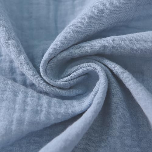 Image of TADO MUSLIN Baby Crib Sheets 2 PCS, 100% Organic Cotton Fitted Crib Sheet for Standard Crib Mattress (52 inchx28 inch), Soft and Breathable for Girl and Boy Blue
