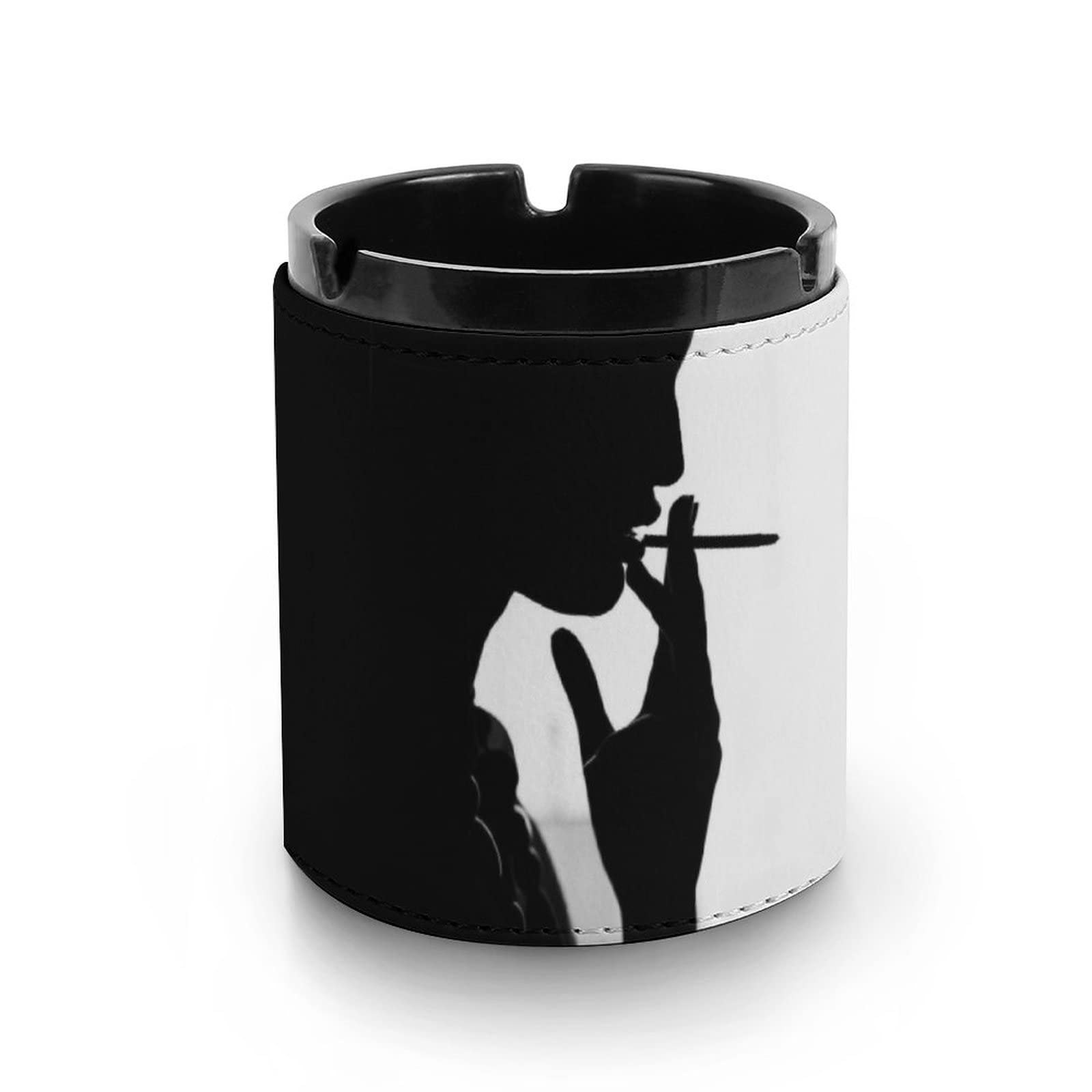 Custom Ashtray Personalized Smokeless Ashtray Add Your Photo Logo Text Leather Cigarette Ashtray for Home Office Car Wedding Anniversary Birthday Fathers Day Bachelor Party Gift (Leather Ashtray)