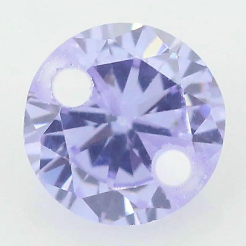 Doppellochperlen aus Zirkonia-Steinen, AAAAA-Rundform, lose Zirkonia-Steine für DIY-Schmuckherstellung, Zirkon mit Löchern – Champagner – 13,0 mm, 20 Stück