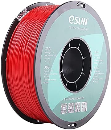 eSUN ABS+ Filament 1.75mm, 3D Printer Filament ABS Plus, Dimensional Accuracy +/- 0.05mm, 1KG Spool (2.2 LBS) 3D Printing Filament for 3D Printers, Fire Engine Red