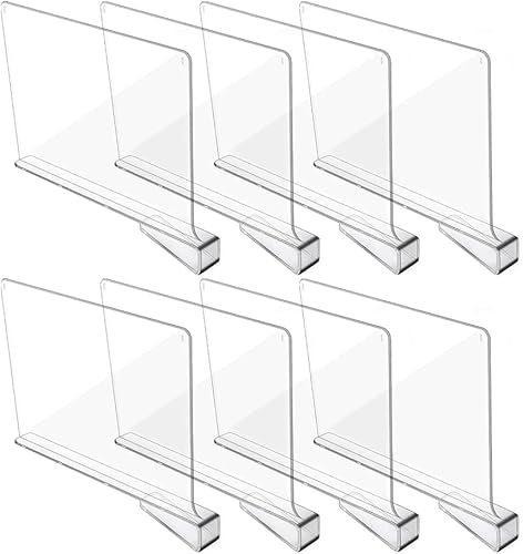 Separadores de estantes acrílicos para organización de armario, organizador de estantes de armario, separador de armario para estantes de madera,