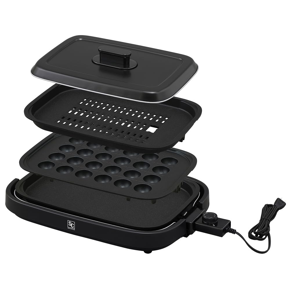 Amazon | アイリスプラザ 網焼き風ホットプレート 3枚プレート (平面