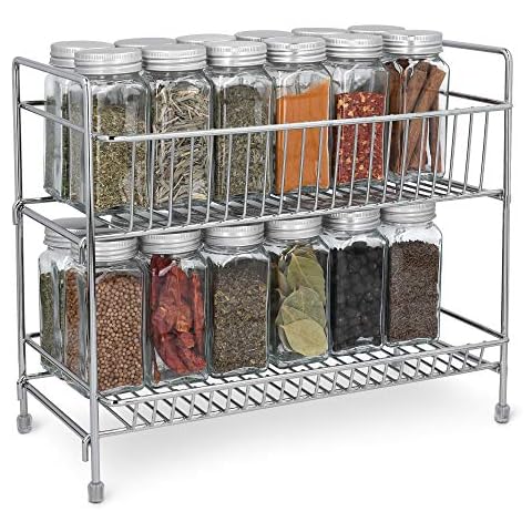 Navaris Gewürzregal mit 2 Etagen - Gewürzhalter Gewürz Schrank Regal für Gewürze - freistehend Cover