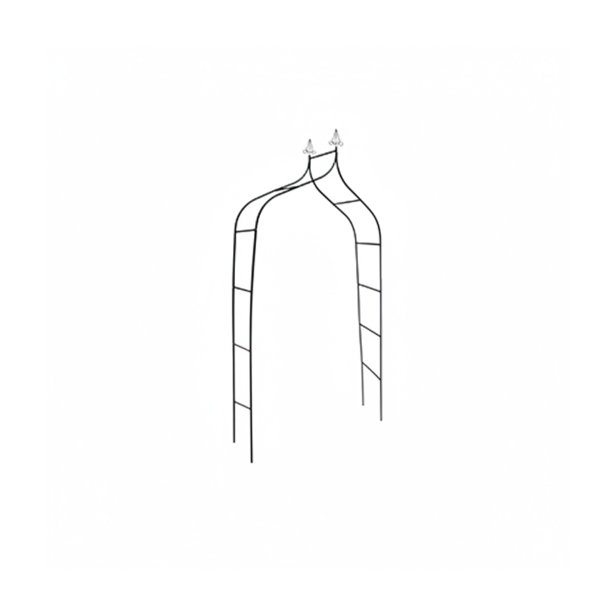 Relaxdays Arco per Rose Rampicanti, 255x140x38 cm, Struttura Resistente alle Intemperie, Design Romantico, Verde Scuro