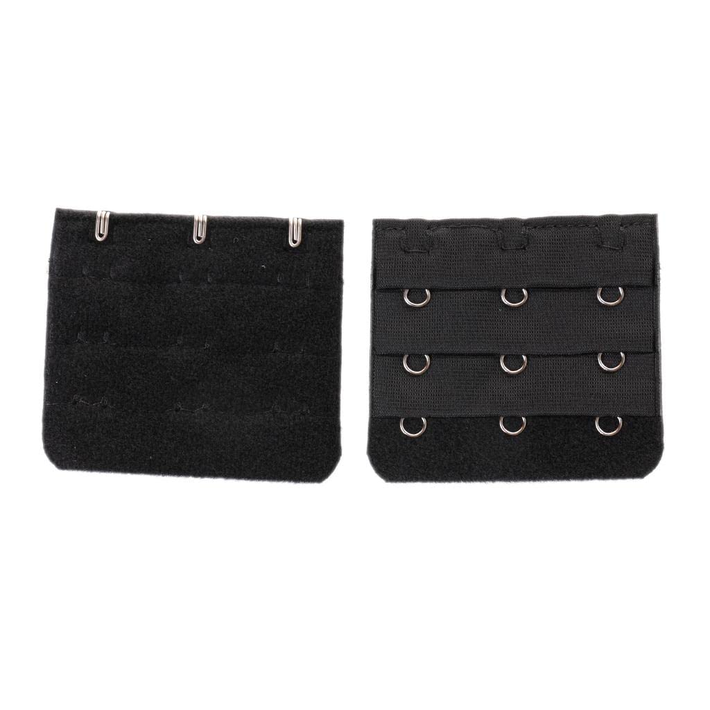 snappsy 5pcs Elastic Bra Strap Extension Bra Extenders 3X 3 Hook Black-picture-2