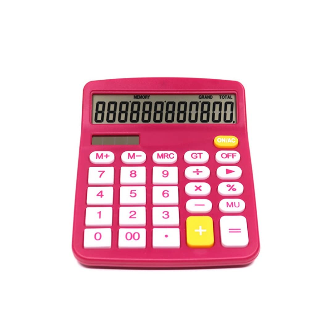 Calculadora de Escritorio 12 dígitos Botones Grandes la Herramienta Contabilidad financiera Rose Red Color for el Regalo Escuela Oficina