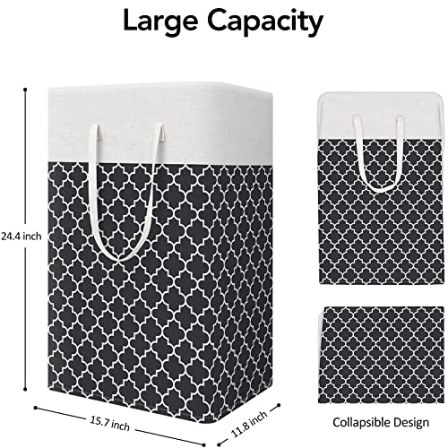 Nesrefyn 2 Pack Large Collapsible Laundry Baskets – Waterproof Laundry Hamper with Easy Carry Handles,Laundry Bags for Room, Bedroom, Bathroom, College Dorm, Storage and organization, (Black, 2 x 75L) - Cosy Home Interiors Nesrefyn 2 Pack Large Collapsible Laundry Baskets – Waterproof Laundry Hamper with Easy Carry Handles,Laundry Bags for Room, Bedroom, Bathroom, College Dorm, Storage and organization, (Black, 2 x 75L) - Image 2
