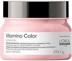 L'Oréal Professionnel Máscara de Tratamento Vitamino Color, Protege e preserva a cor do cabelo, Aumenta o Brilho e a Vibração da Cor, Hidrata e Desembaraça, Para cabelos com coloração, 250g