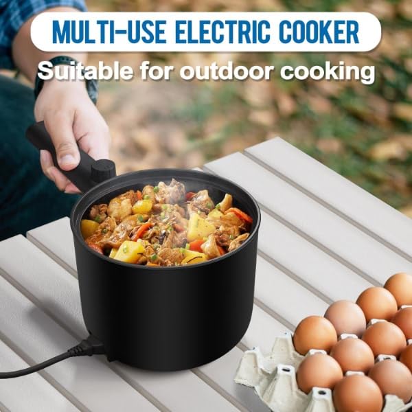 Mini cuocitore elettrico portatile Cookora – 600 W, antiaderente e salvaspazio, ideale per uova, pancake, zuppe e pasti veloci a casa o in ufficio | COOKORA - immagine 4