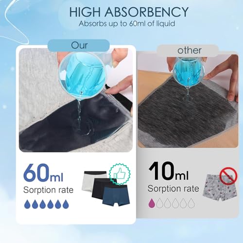 Washable Incontinence Underwear for Boys-Leakproof Training Pants for Kids Age 6-12, Absorbent Bedwetting Underwear4