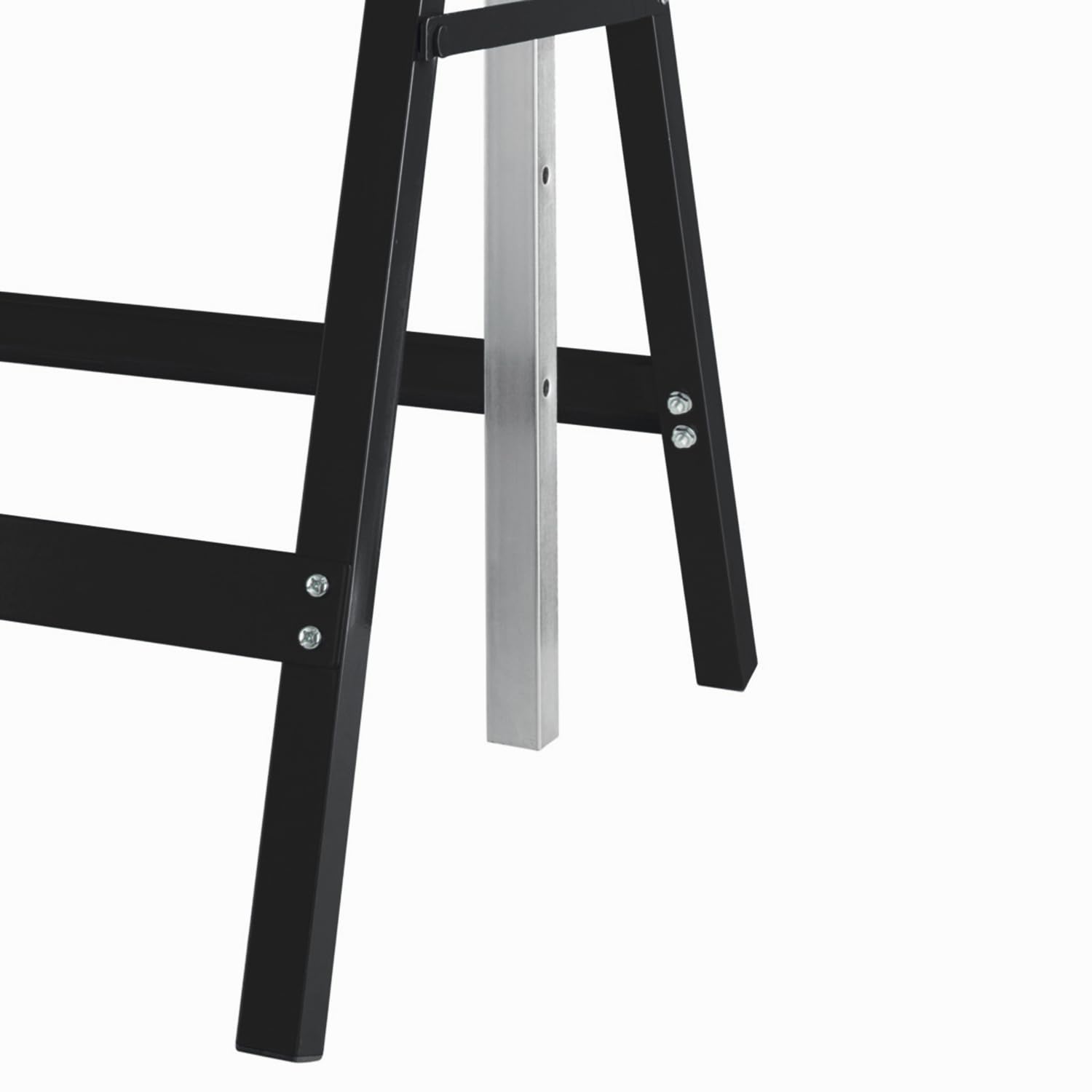 Cavalletto da lavoro, set da 4 cavalletti pieghevoli, regolabile in 7 posizioni, altezza di lavoro variabile 81-130 cm, rivestimento in plastica antigraffio nero.
