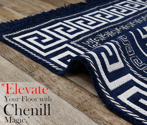 Image of BSB HOME Designer Superfine Chenille Carpet | 500 GSM Velvet Carpet /Area Rug /Durries with Fine Gold Yarn for Living Room, Bedroom, Runner| 122 x 183 cm or 4x6 ft, Teal Blue