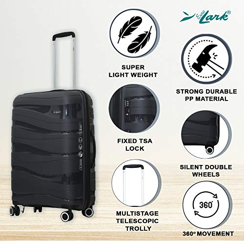 Image of Cosmos Luggage Trolley Suitcase for Travelling (Charcoal Grey, Midnight Blue, Teal Green and Pink) (Midnight Blue, Set of 3)