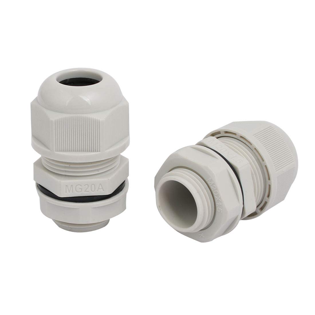 Aexit M20x1.5mm 2mm-3.1mm Transmission Range Nylon 5 Holes Adjustable Cables Gland Gray 10pcs