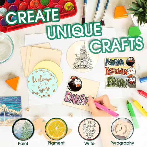 Image of SWAGSTATION MDF Blanks Cutouts for DIY,Art Work,Decoupage,Mix Media,Scrapbook,Craft Supplies Square Costers Blank 3.5 Inch 12 Pcs