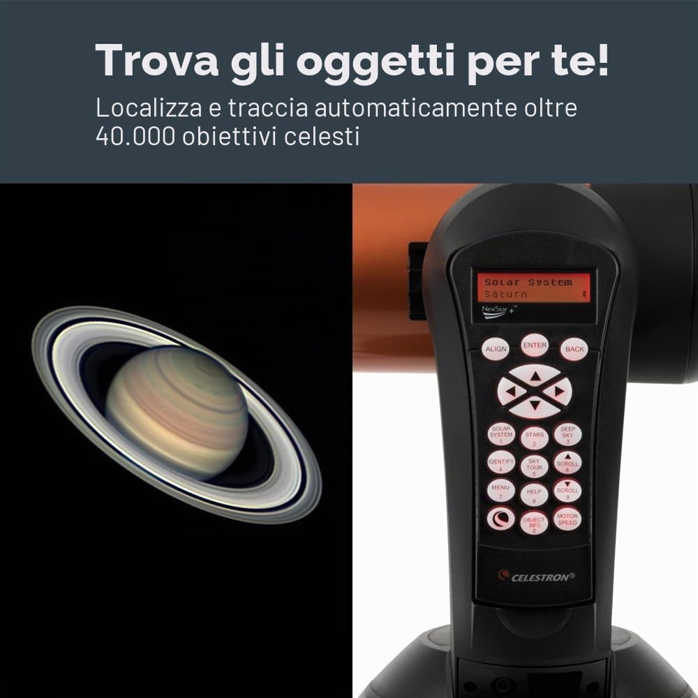Celestron 11049 NexStar 4SE Telescopio Maksutov-Cassegrain computerizzato con montatura completamente automatica, tecnologia SkyAlign e rivestimento XLT, nero/arancio