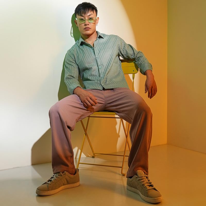 Image of CAHOOT Men's Solid Utility Shirt | Casual Wear | Spread Collar | Long Sleeve | Button Closure | Shirt Crafted with Comfort Fit for Everyday Wear