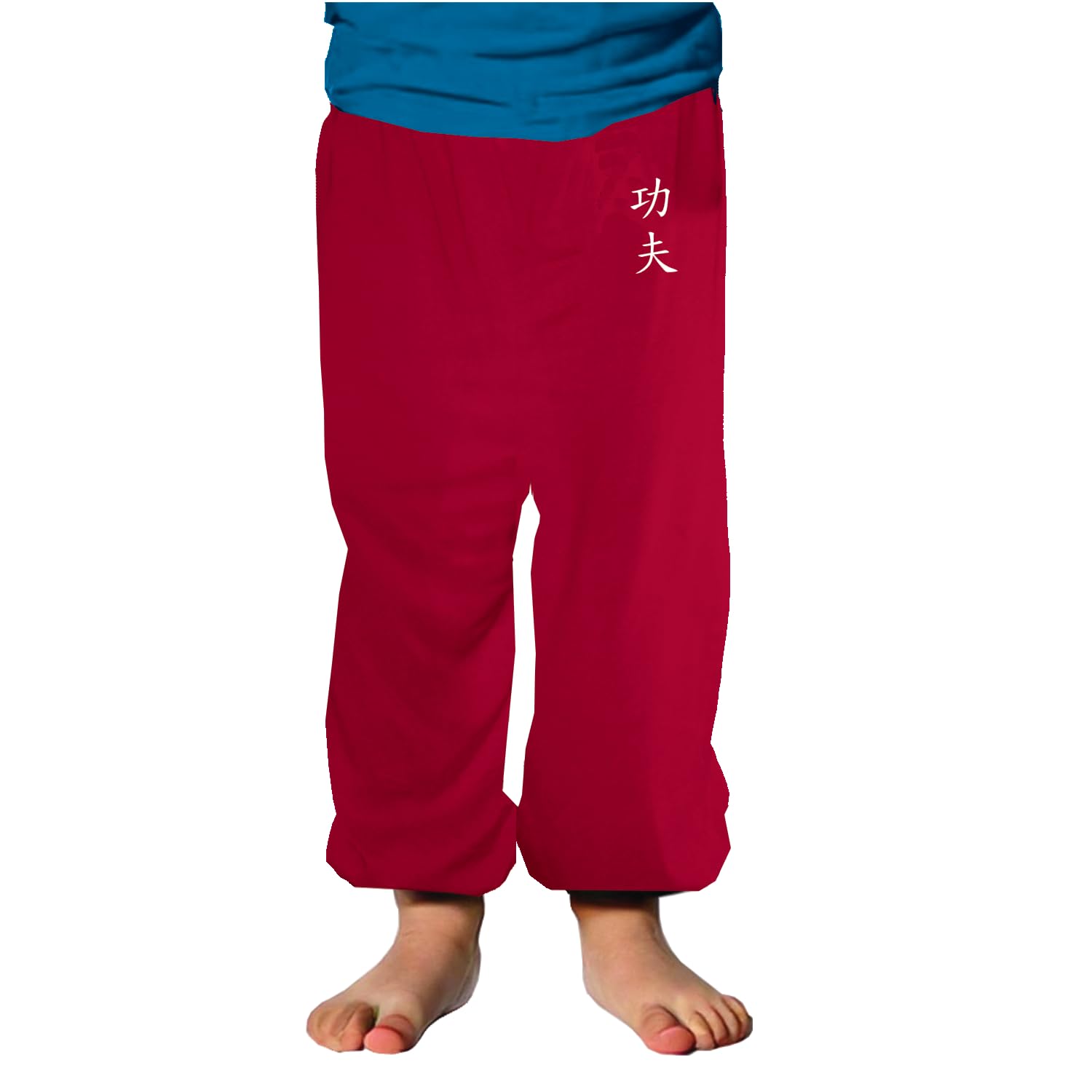 Pantalon Kung Fu Enfant Style Tai Chi et Wing Chun Kimono Léger et Ample (FR/ES, Âge, 14 Ans, Taille Normale, Bordeaux Kung Fu)