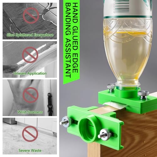 Image of Serplex 2Pcs Wooden Surface Finish Applicator for 10-22mm Width Trim, Woodworking Finish Spreader Guide Edge Banding Glue Applicator for Varnish, Paint Bottle with 3mm Bottle Mouth