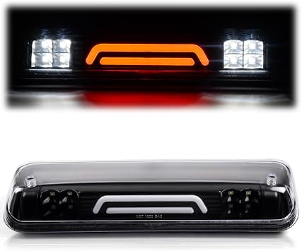 GRAND ORANGE LED 3rd Third Brake Light Compatible With 2004-2008 Ford F150 High Mount Rear Brake Stop Light Cargo Lamp Clear Lens Black Housing 7L3Z-13A613-B