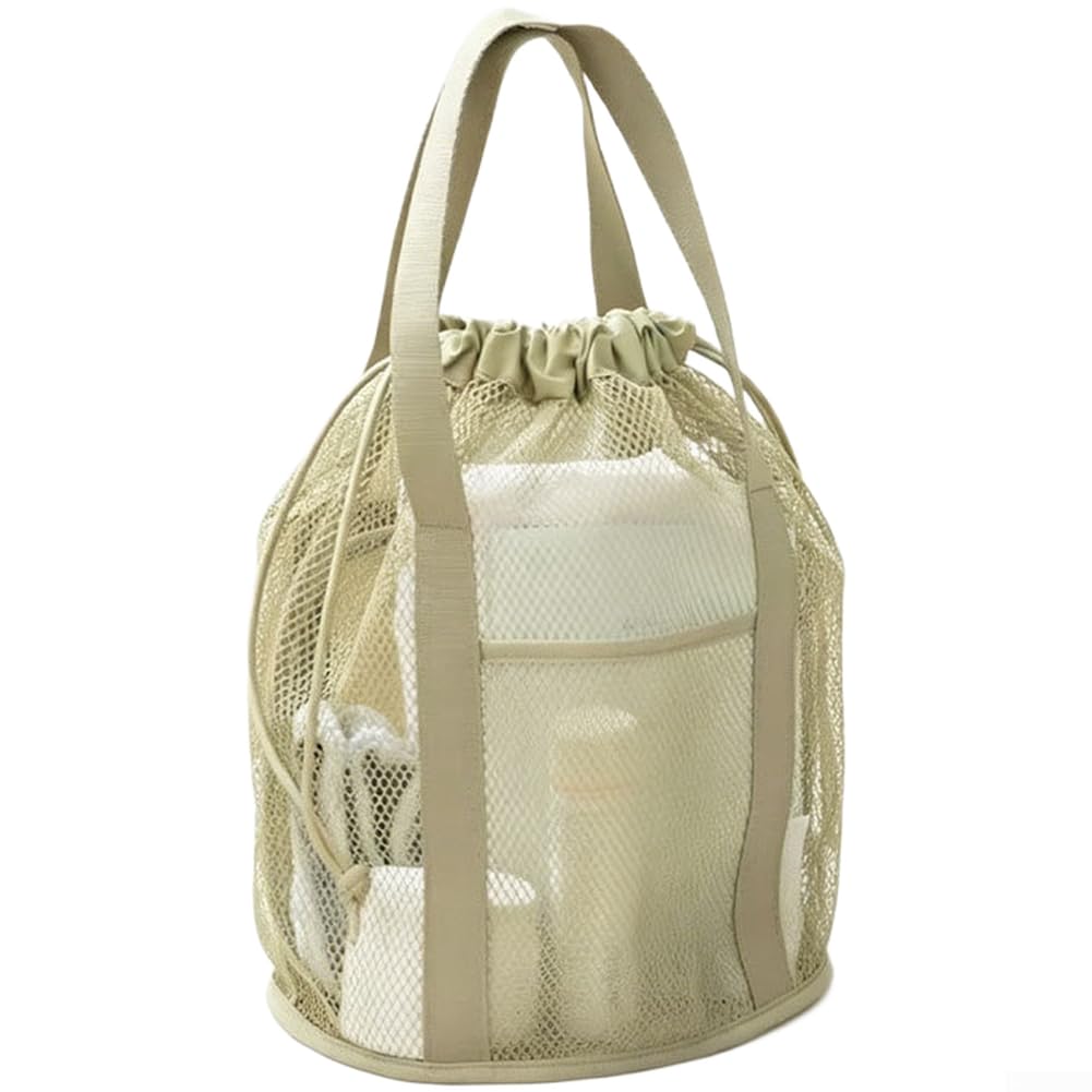 Bolsa de Playa Plegable Malla 48x39cm Impermeable(Matcha Color A)