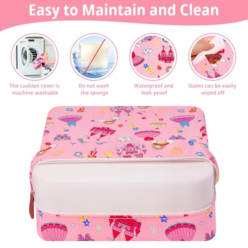 Image of Toddler Booster Seat for Kitchen Chair, Non-Slip Kids Dining Table Booster Seat with Adjustable Safer Straps, Portable Baby Eating Travel Camping Increasing Cushion