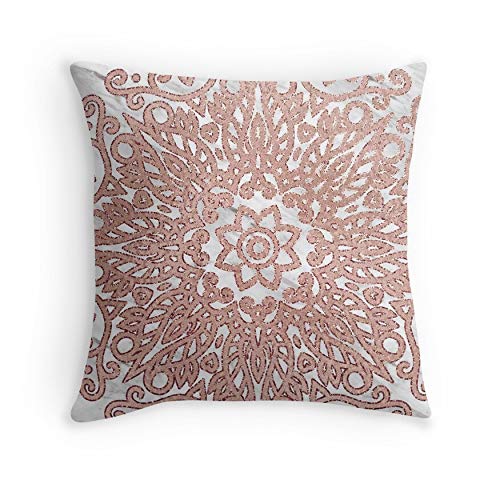 Shimmering rose gold marble mandala Throw Pillow Christmas Soft Throw Pillows Covers for Couch