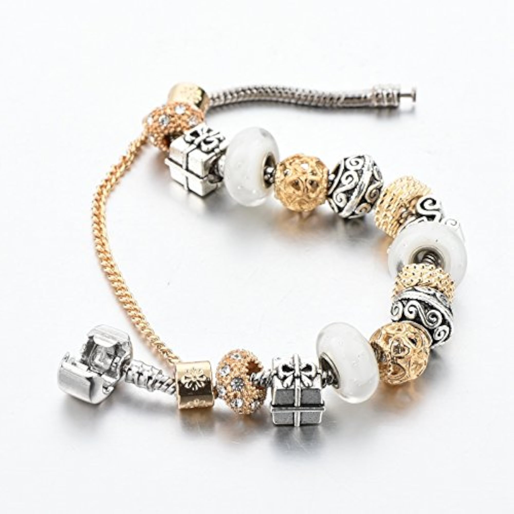 Crystal Heart Bracelet - Base Metal