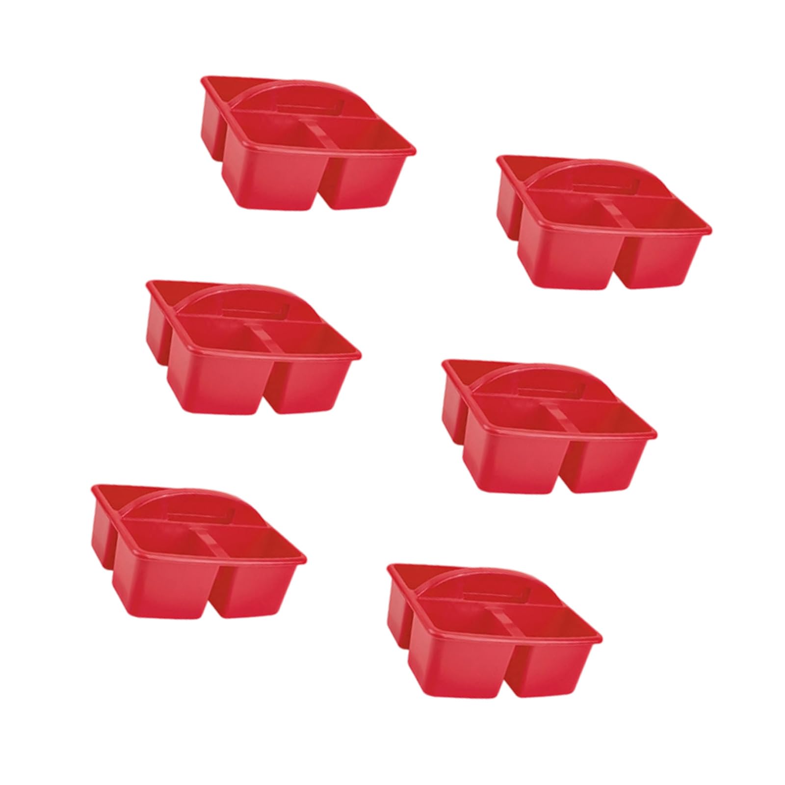 6Pcs Multipurpose Organiser Basket with Handle 3 Compartments Stackable Storage Baskets for Art Supplies Supplies Multipurpose Organiser Stackable Storage