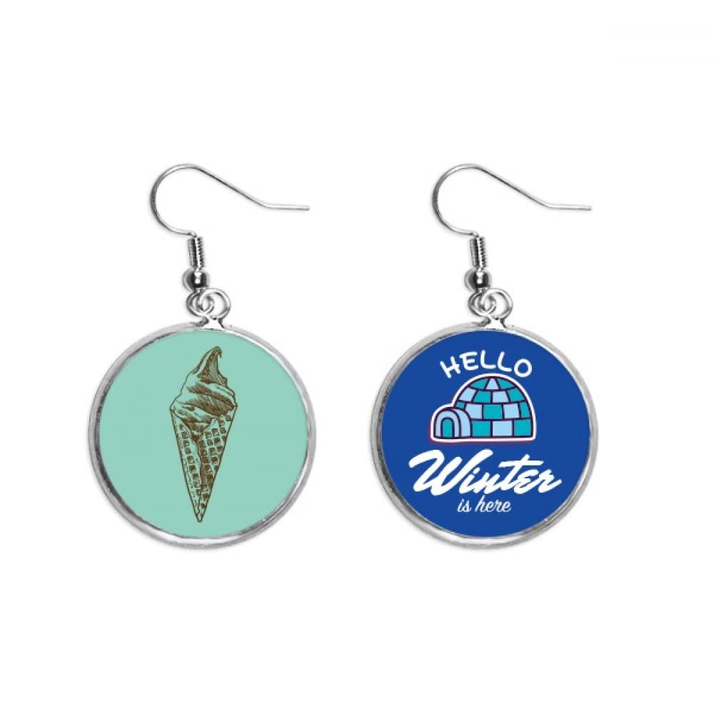 Pendientes de gota con forma de cono de helado de chocolate 5