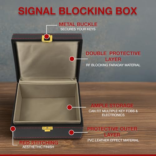 Caja para llaves de coche antirrobo que bloquea la señal de mandos y tarjetas 5