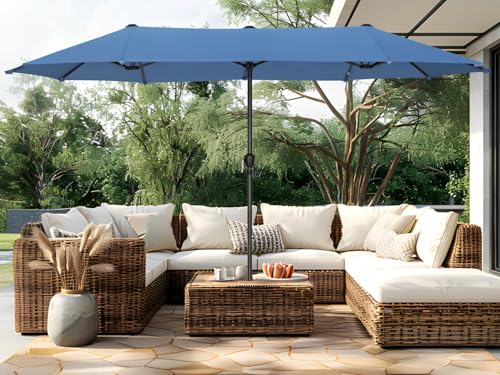 PHI VILLA 13ft Large Patio Umbrellas, Double-Sided Outdoor Market Rectangle Umbrella for Outside...
